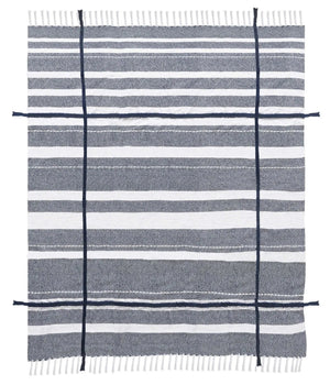 Throws Lr80191 Blue/White Throw Blanket