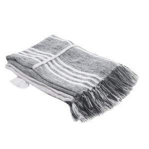 Throws Lr80192 Gray/White Throw Blanket