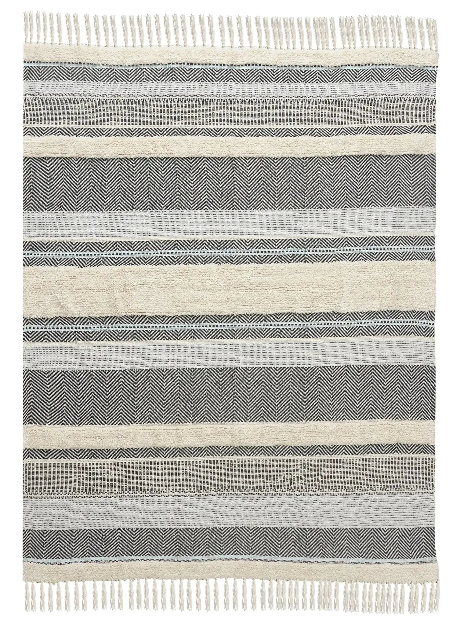 Throws Lr80193 Blue/Cream Throw Blanket