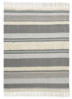 Throws Lr80193 Blue/Cream Throw Blanket