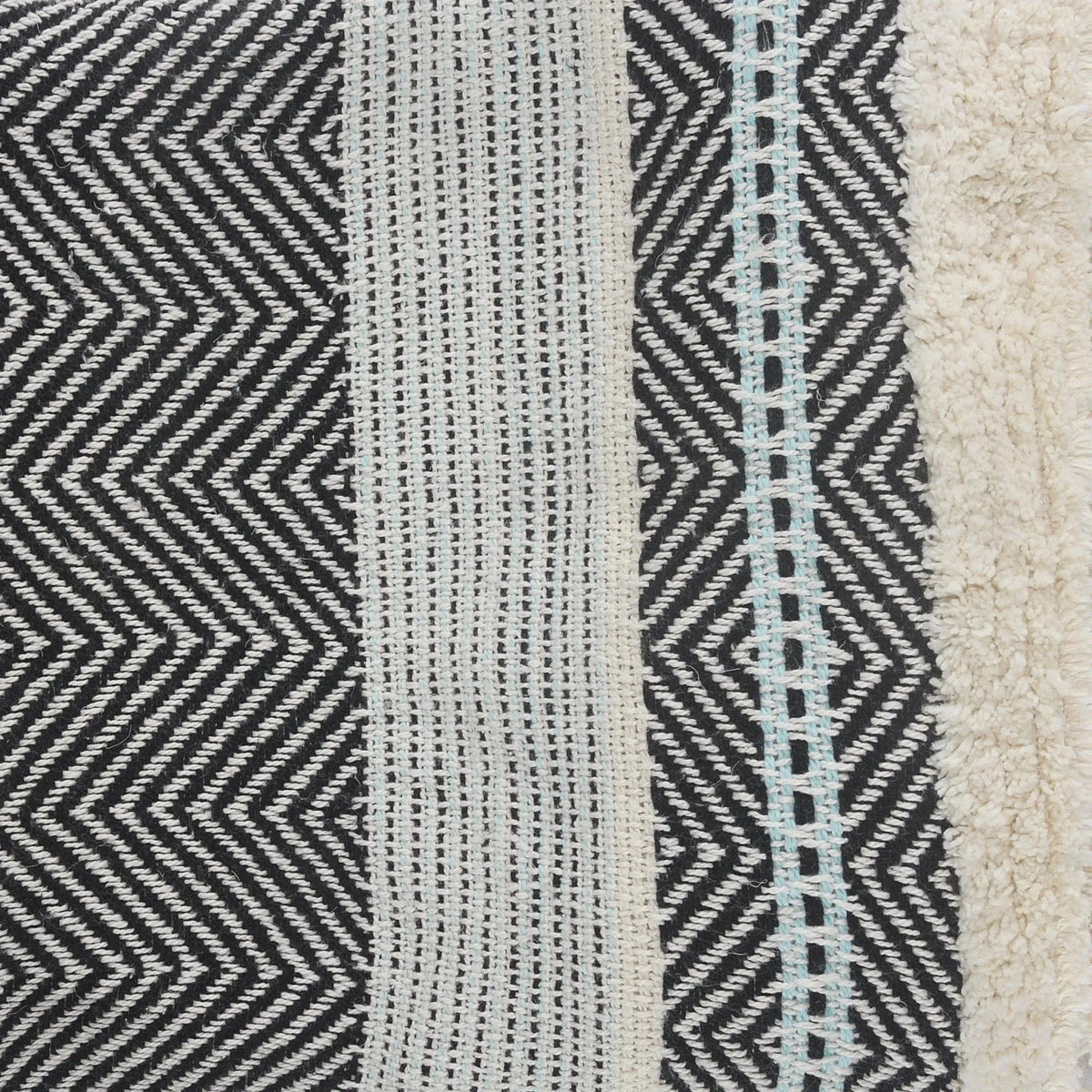 Throws Lr80193 Blue/Cream Throw Blanket