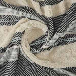 Throws Lr80193 Blue/Cream Throw Blanket