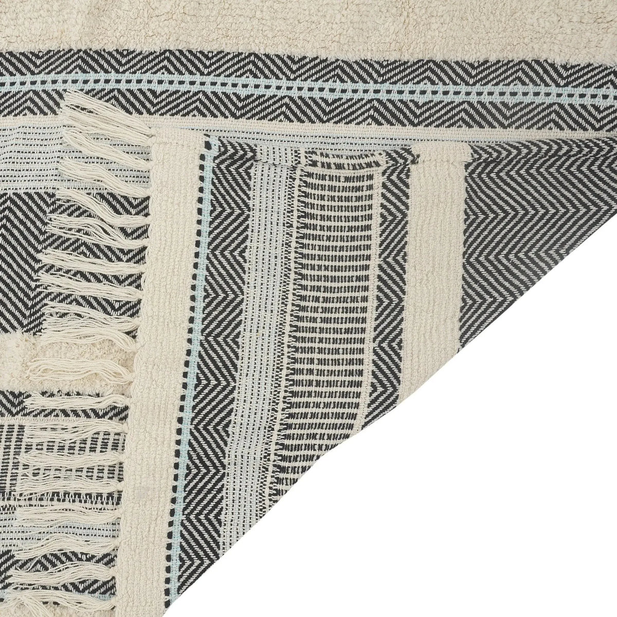 Throws Lr80193 Blue/Cream Throw Blanket