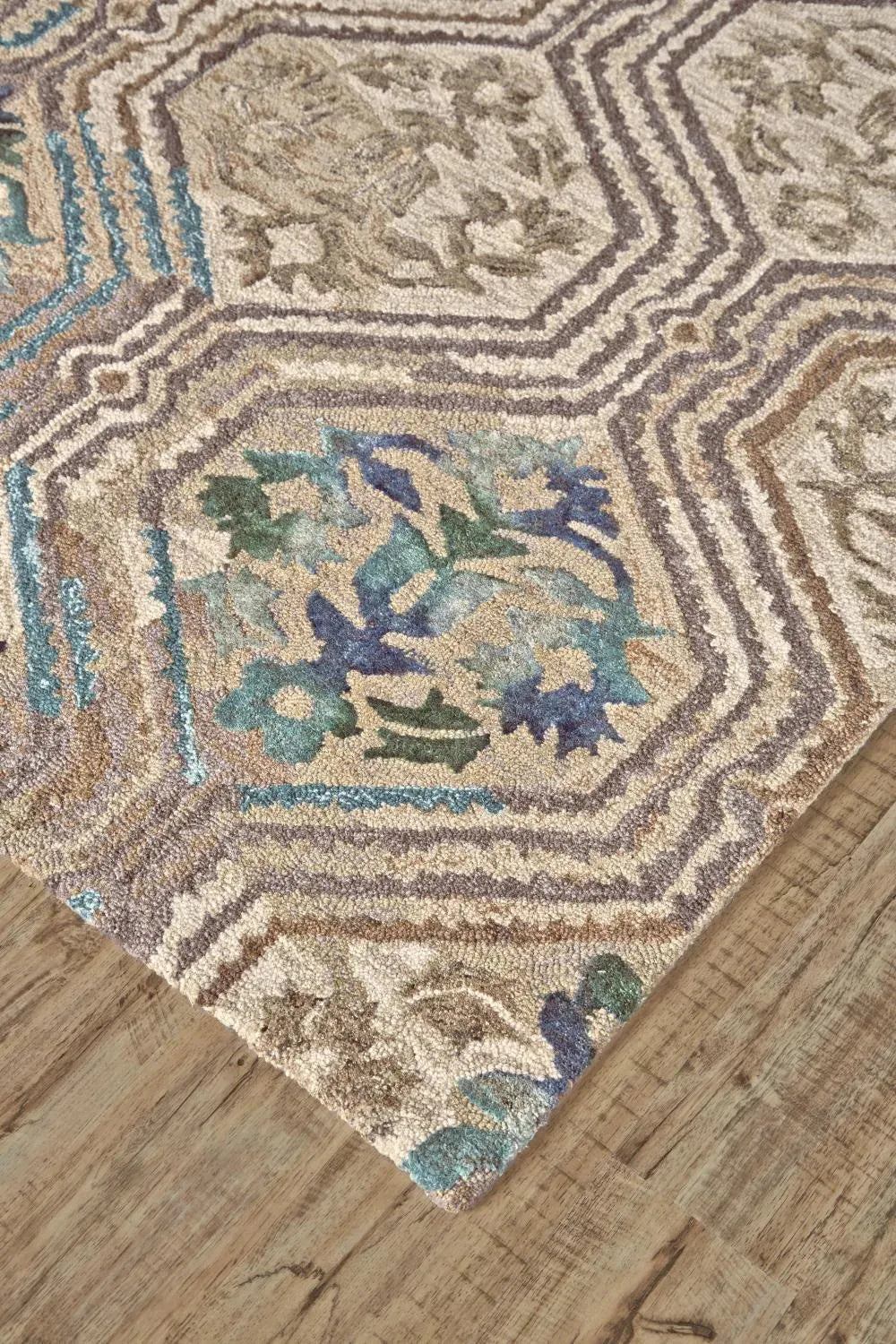 Tivoli 6518213F Tan/Blue Rug