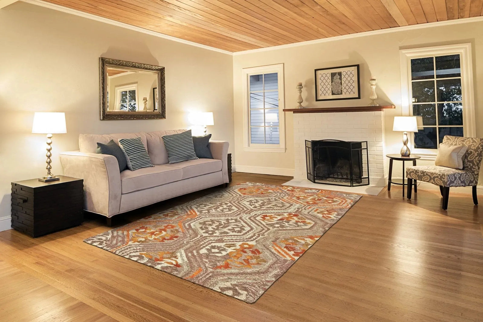 Tivoli 6518213F Tan/Orange Rug