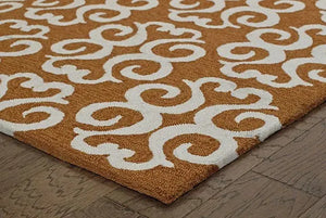 Tommy Bahama Atrium 51107 Orange / Ivory Rug