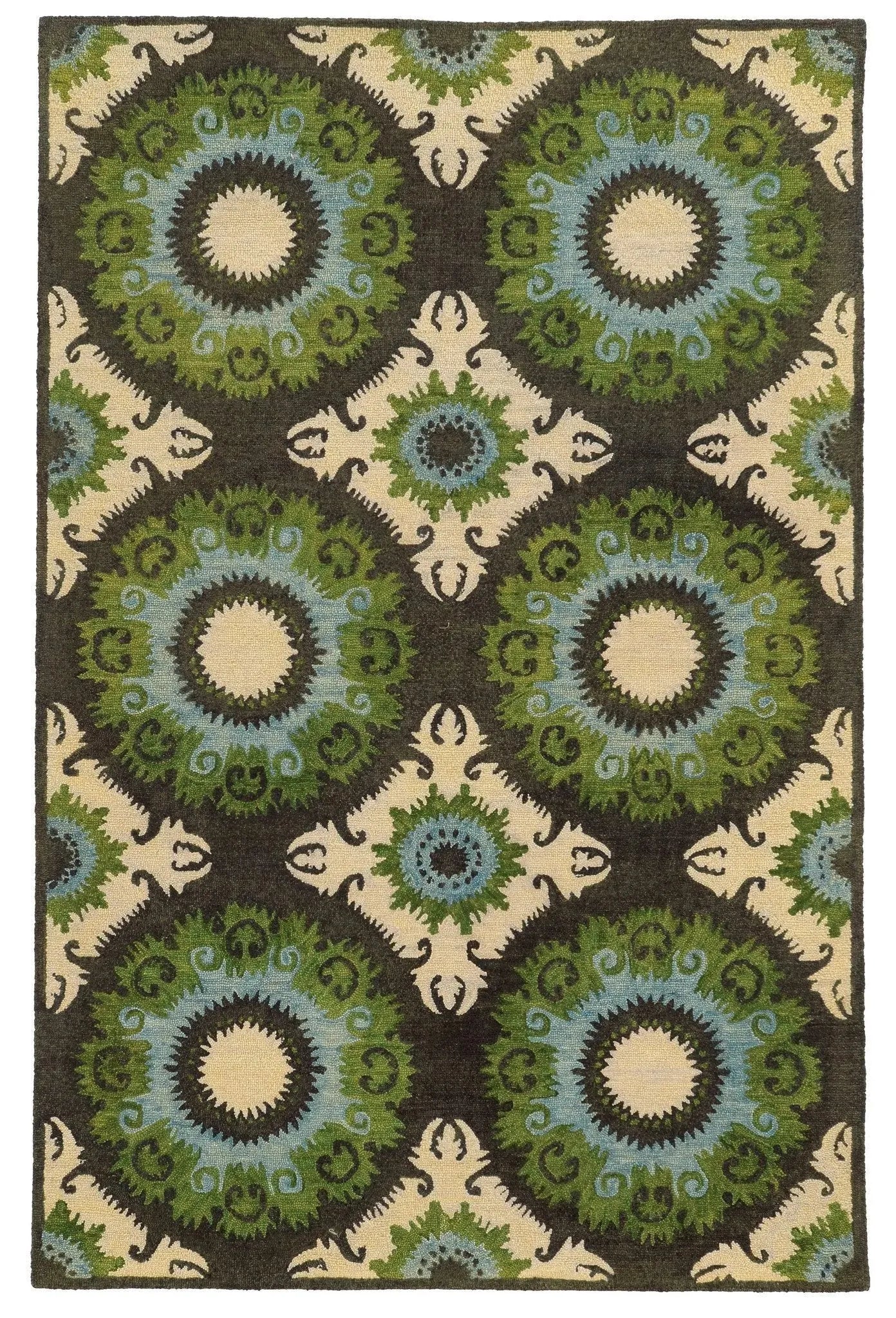 Tommy Bahama Jamison 53307 Black / Green Rug