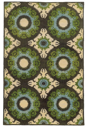 Tommy Bahama Jamison 53307 Black / Green Rug
