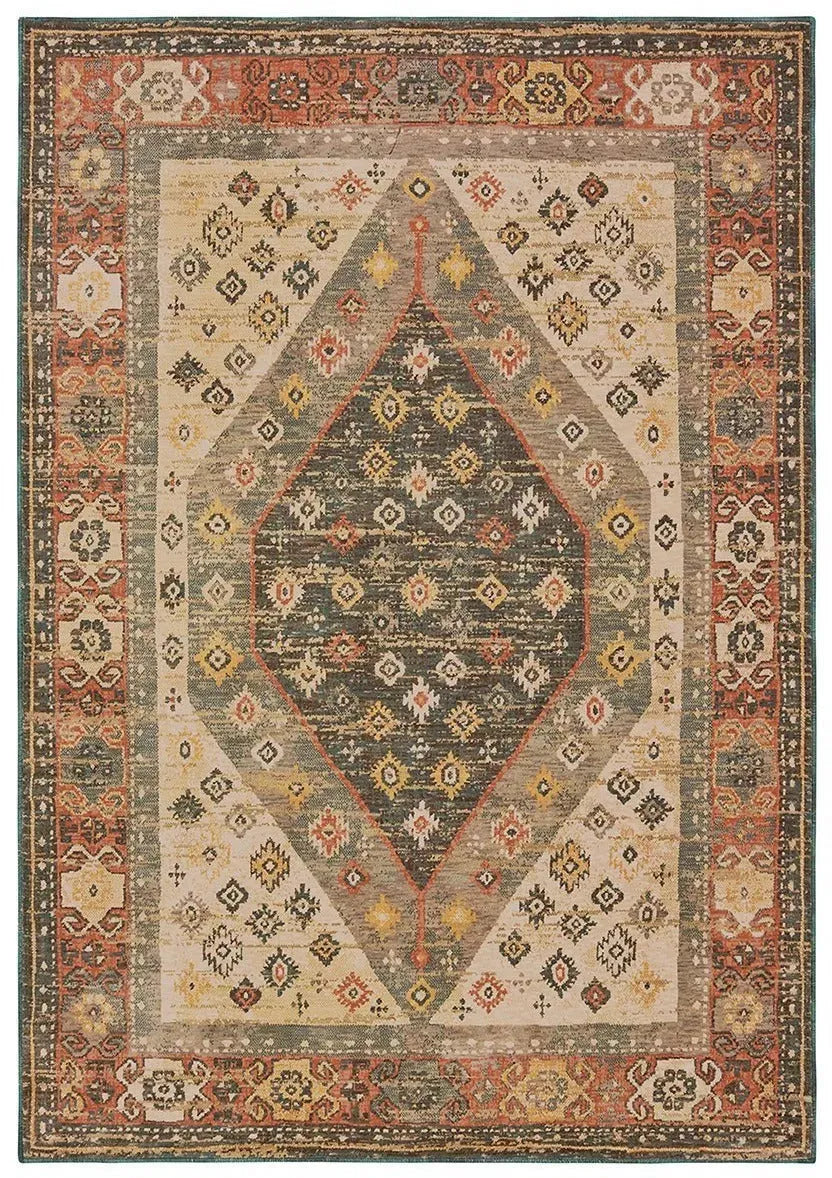 Toscana 9545D Orange Blue Rug