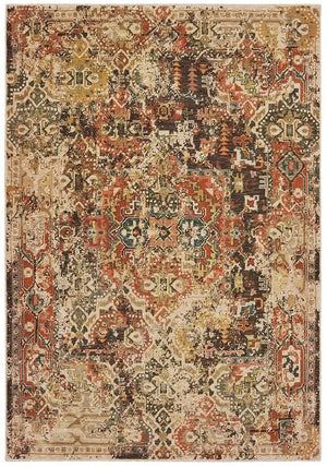 Toscana 9555B Charcoal Orange Rug