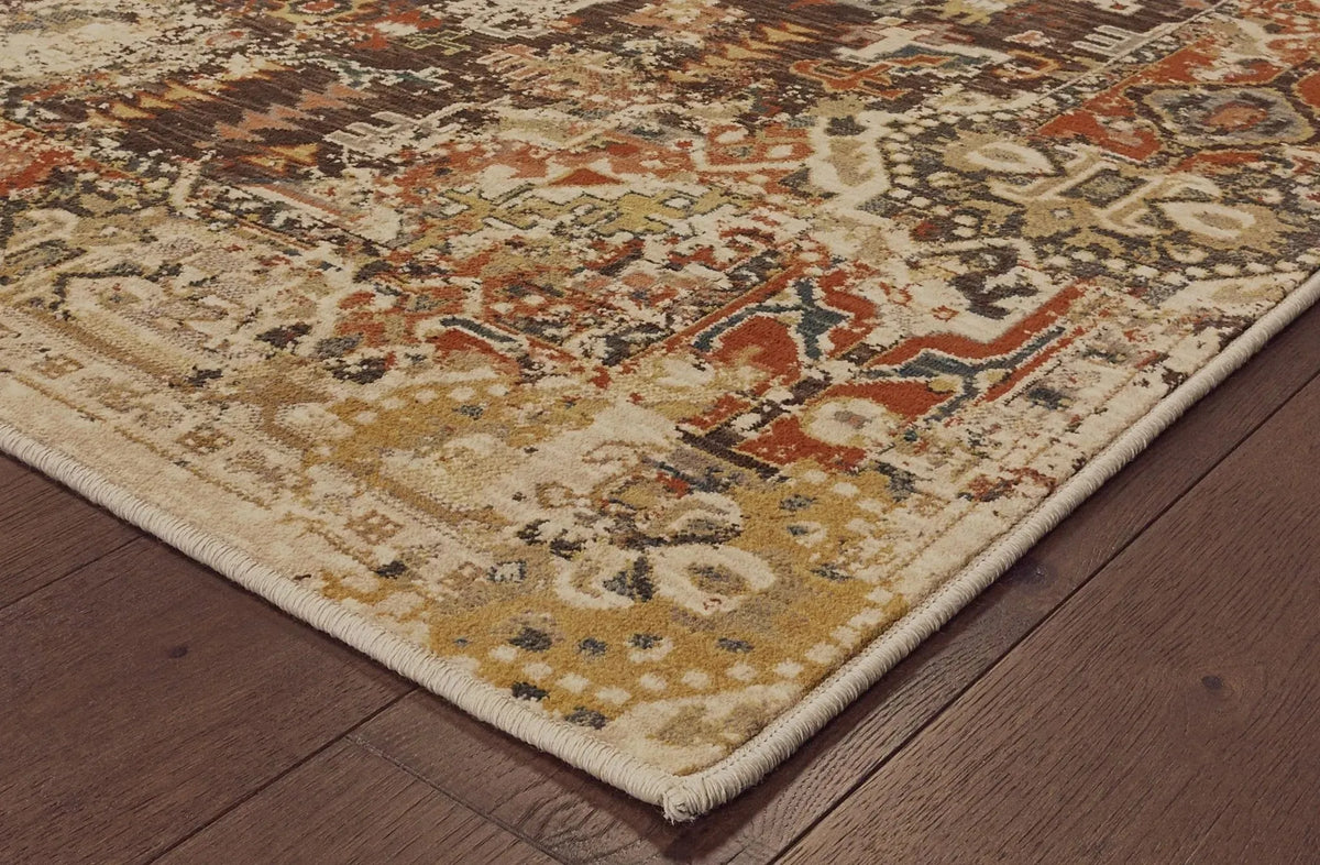 Toscana 9555B Charcoal Orange Rug