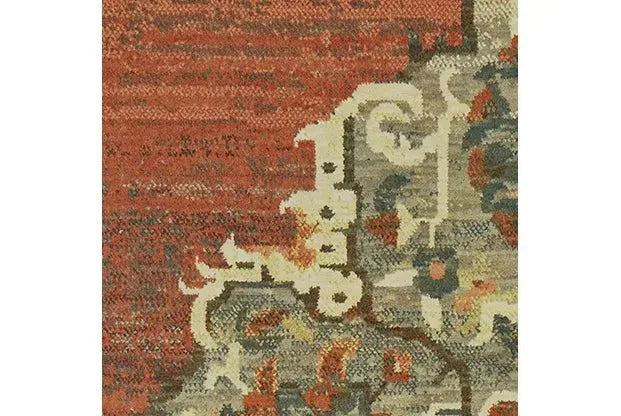 Toscana 9568B Orange Grey Rug