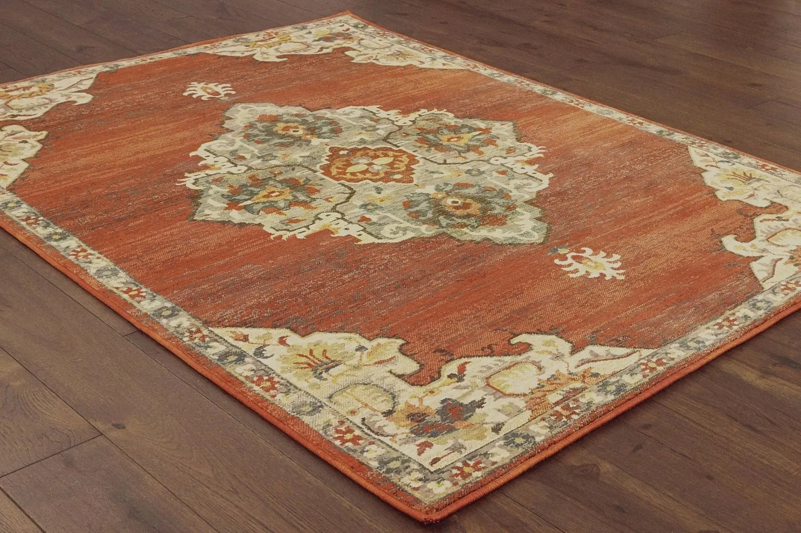 Toscana 9568B Orange Grey Rug