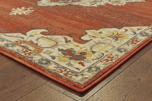 Toscana 9568B Orange Grey Rug