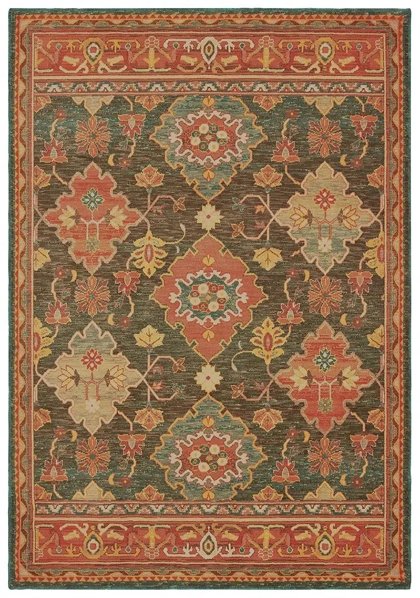 Toscana 9570B Charcoal Orange Rug
