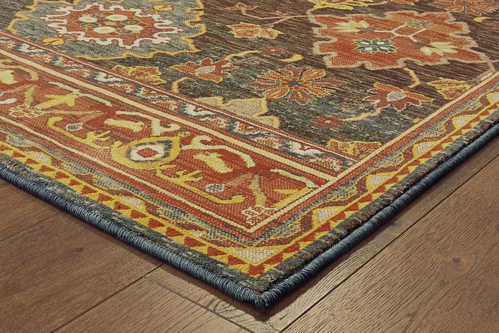 Toscana 9570B Charcoal Orange Rug