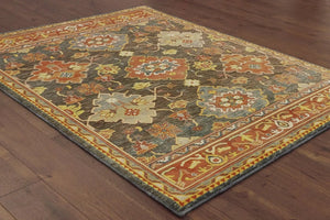 Toscana 9570B Charcoal Orange Rug