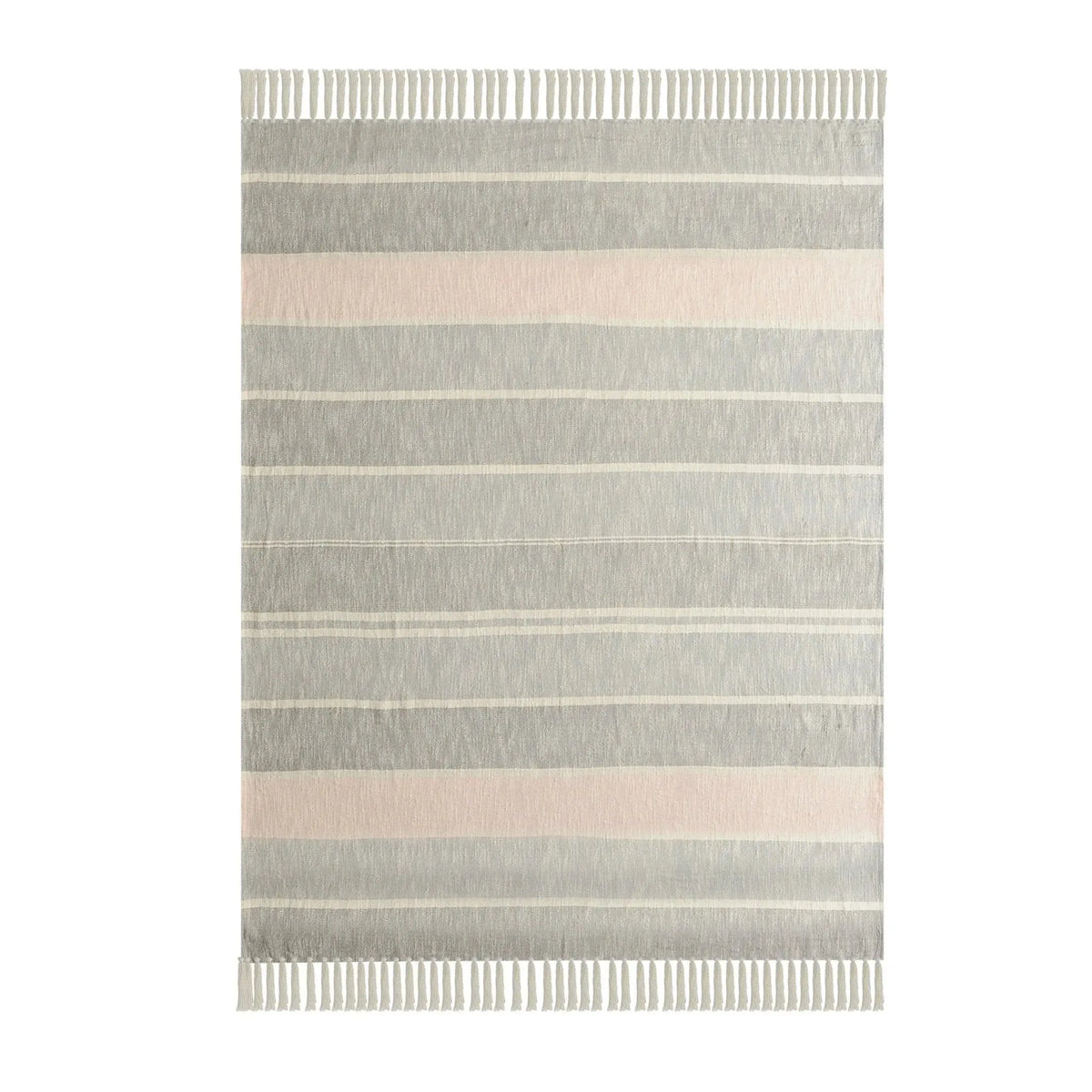 Touch of Blush Striped with FringeLR80183 Throw Blanket