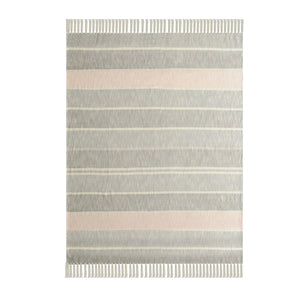 Touch of Blush Striped with FringeLR80183 Throw Blanket