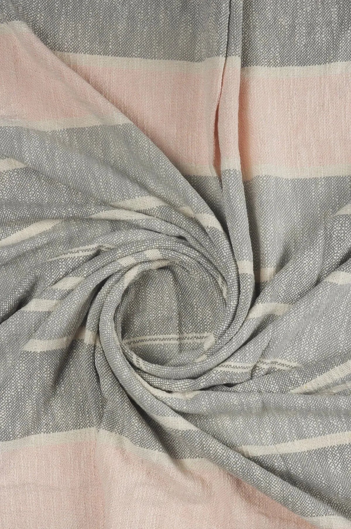 Touch of Blush Striped with FringeLR80183 Throw Blanket