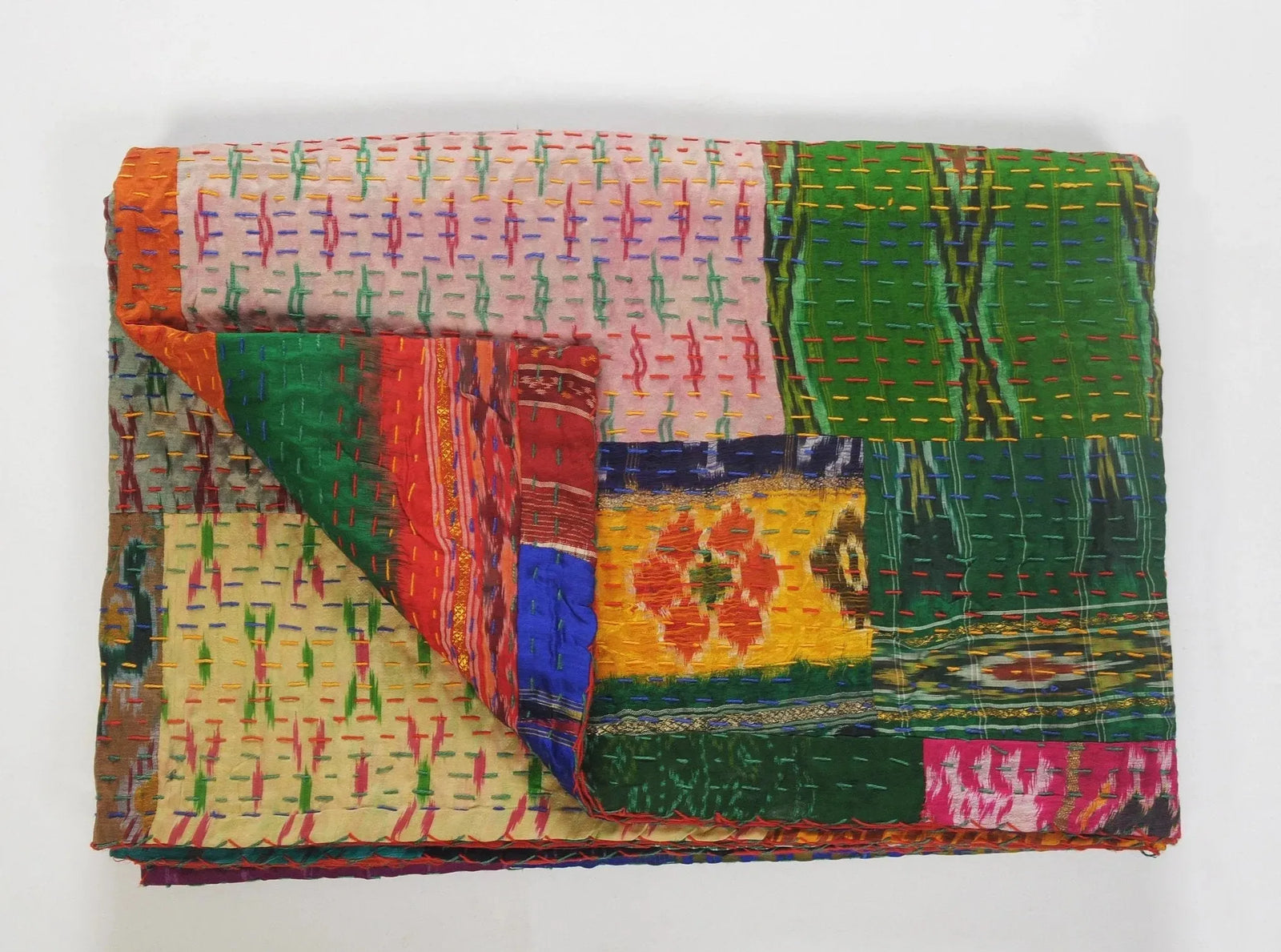 Traditional Patola Kantha LR80152 Throw Blanket
