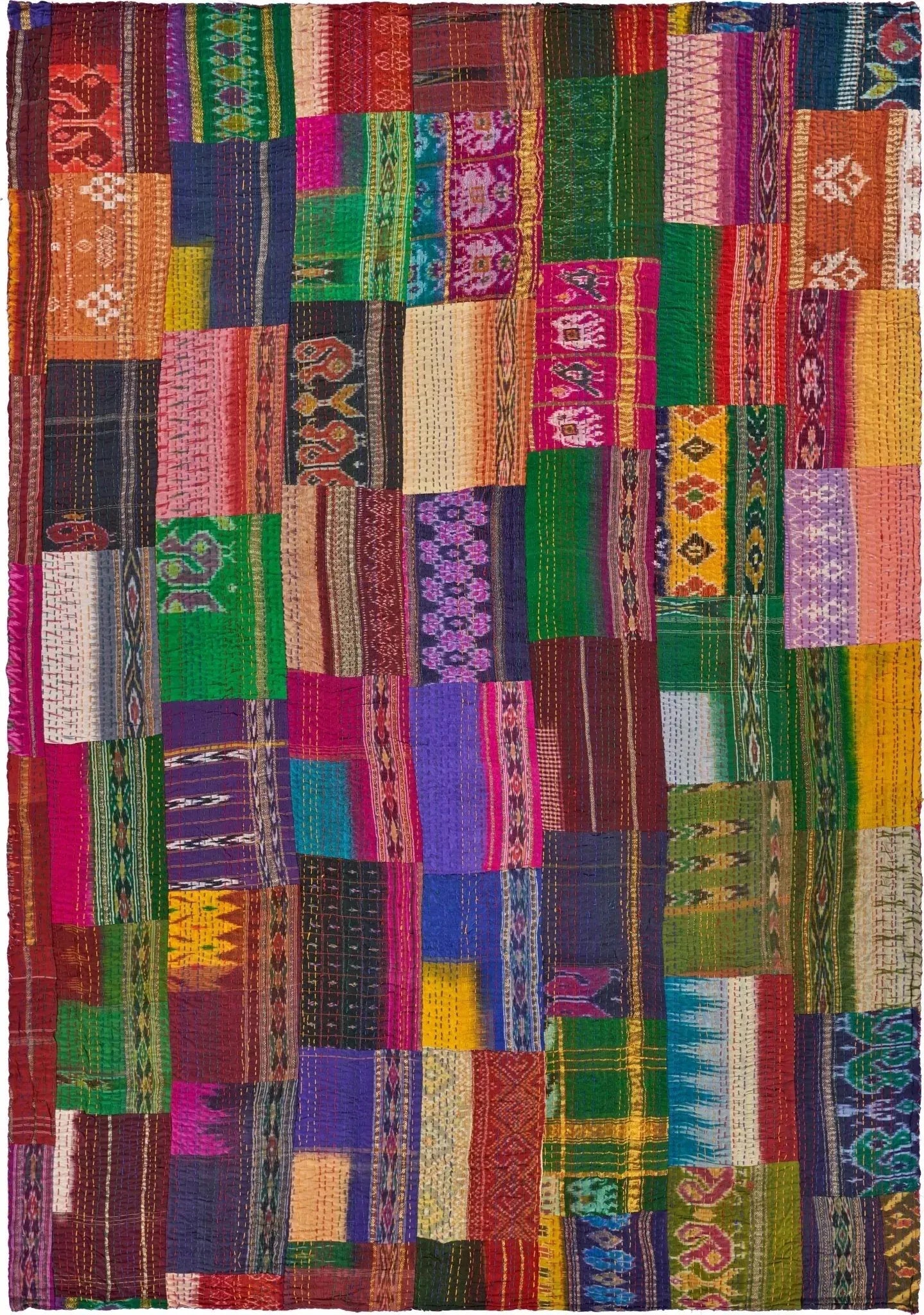 Traditional Patola Kantha LR80152 Throw Blanket