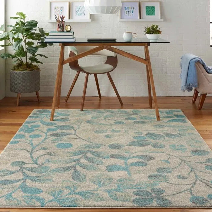 Tranquil TRA03 Ivory/Turquoise Rug