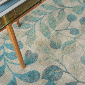 Tranquil TRA03 Ivory/Turquoise Rug