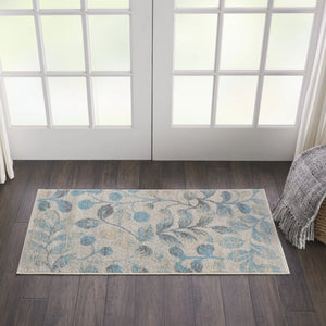 Tranquil TRA03 Ivory/Turquoise Rug