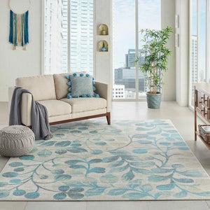 Tranquil TRA03 Ivory/Turquoise Rug