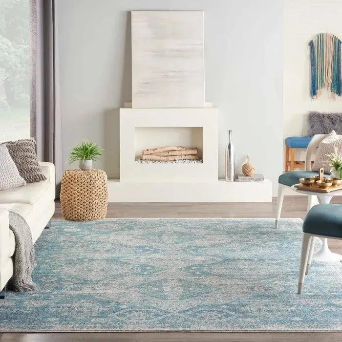 Tranquil TRA13 Lt Blue Ivory Rug 1