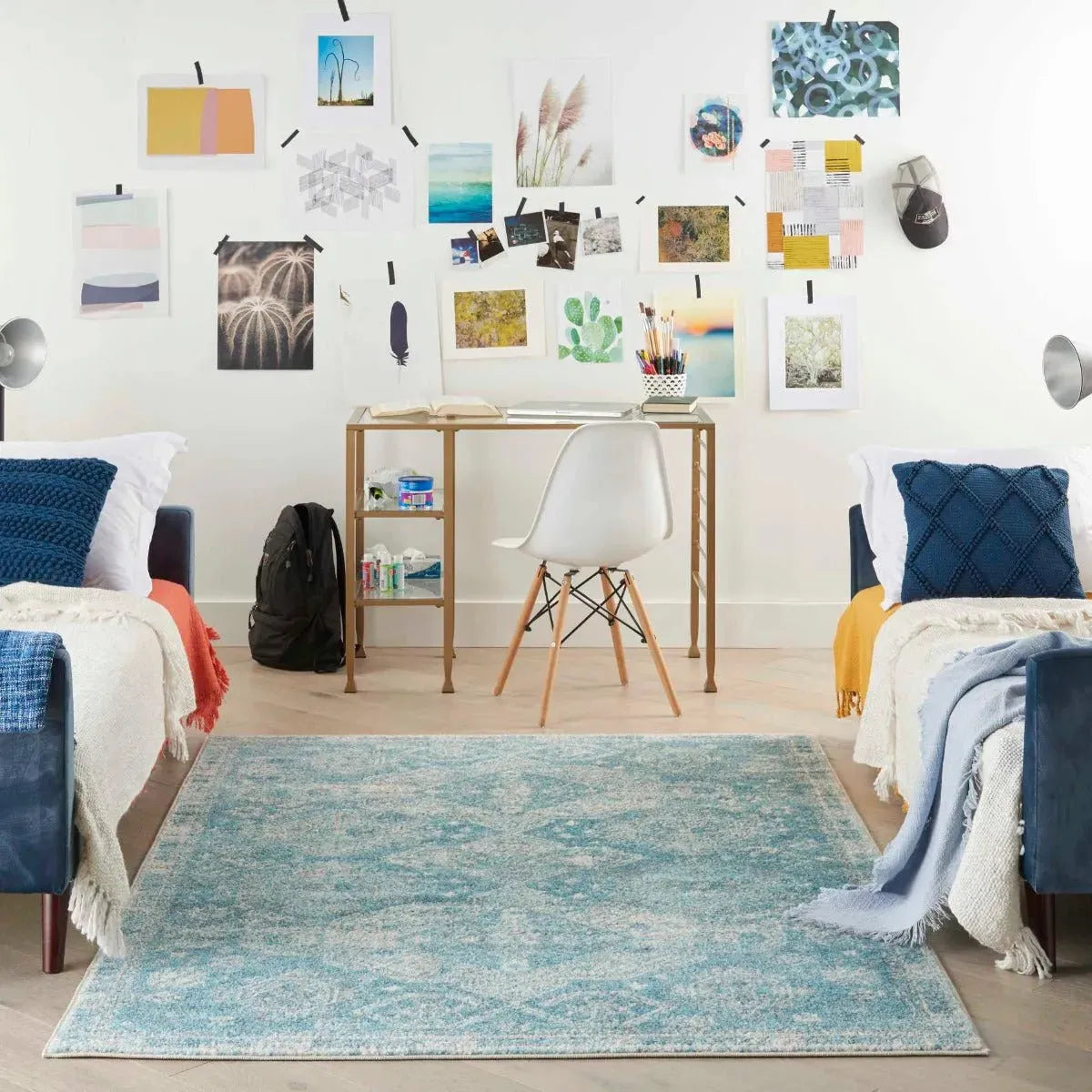 Tranquil Tra13 Lt Blue Ivory Rug 1
