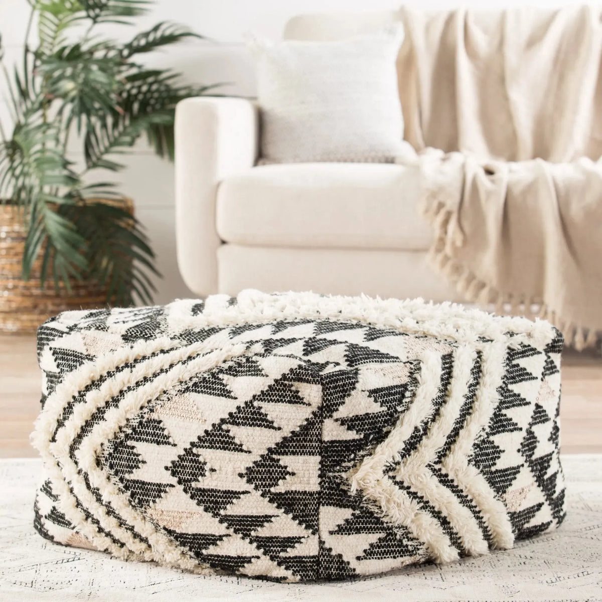Ultra By Nikki Chu UNK09 Nomadic Cream/Black Pouf
