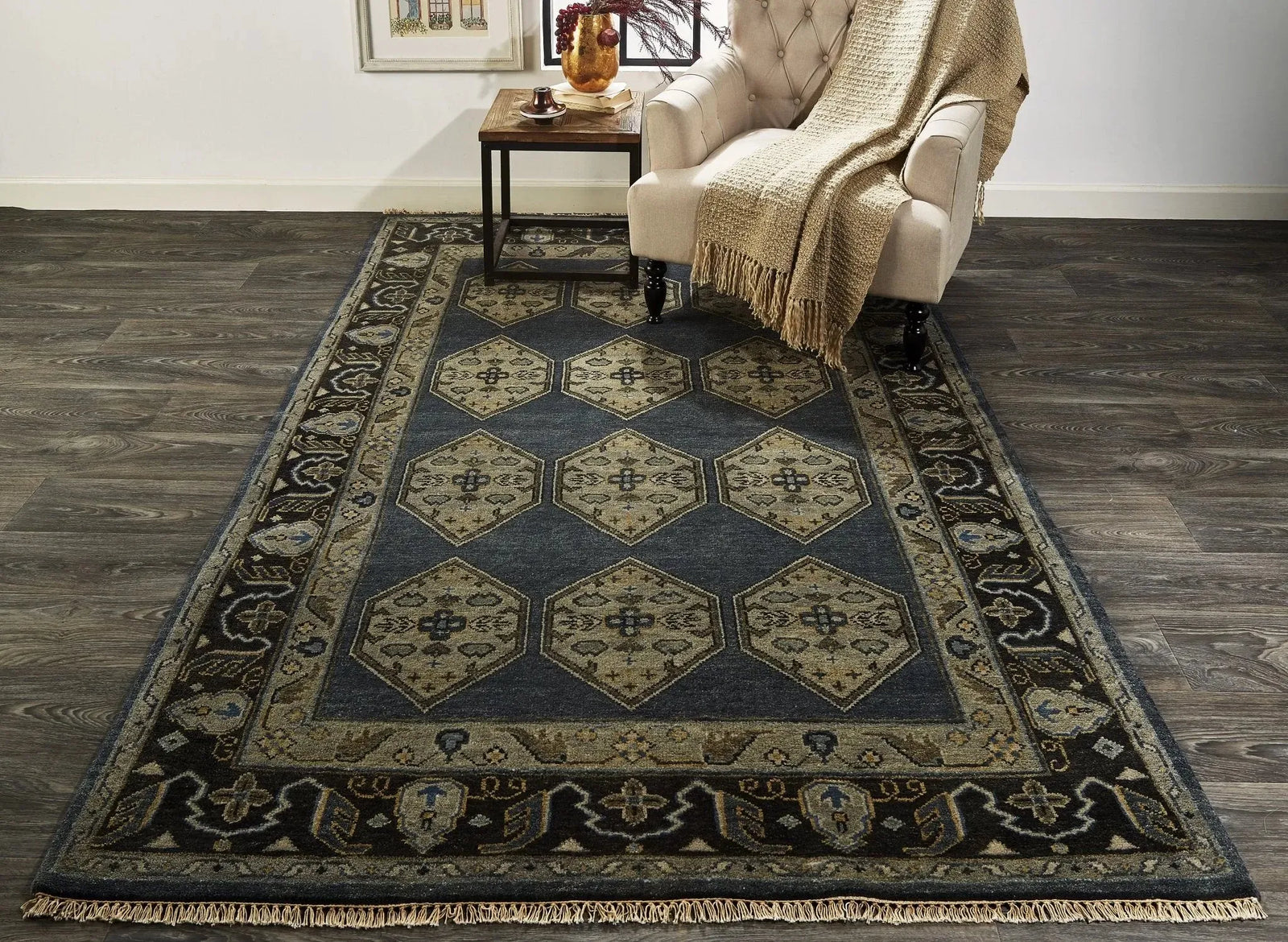 Ustad 6111F Blue/Gray Rug