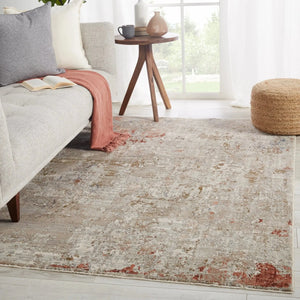 Valentia Vln01 Marzena Tan/Rust Rug