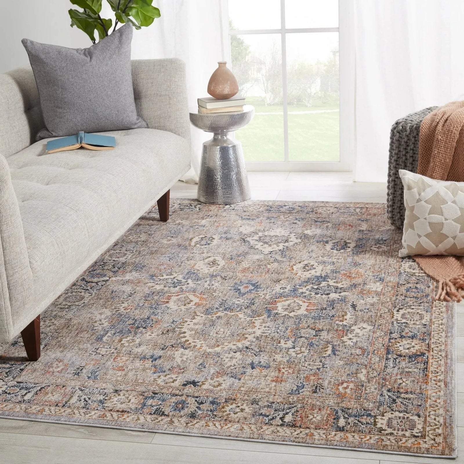Vanadey Vnd02 Inari Light Taupe/Blue Rug