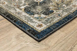 Venice 4333B Charcoal/Blue Rug
