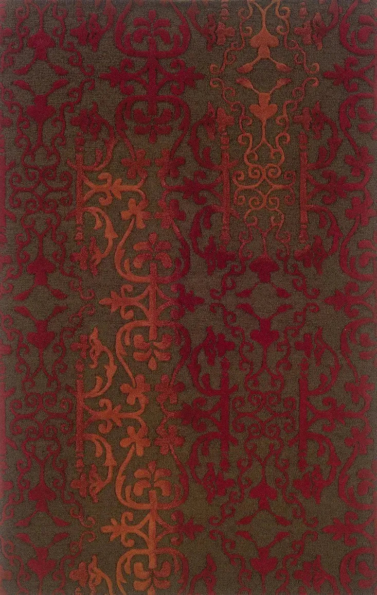 Ventura 18101 Brown/ Red Rug