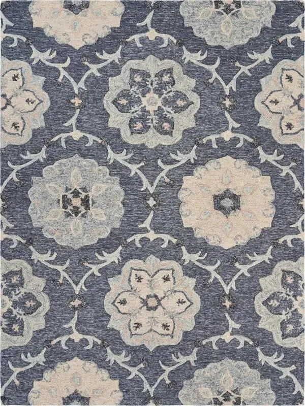 Victorian Lr081582 Dark Gray/Blue Rug