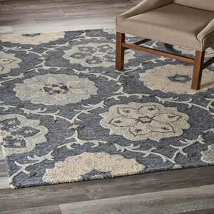 Victorian Lr081582 Dark Gray/Blue Rug