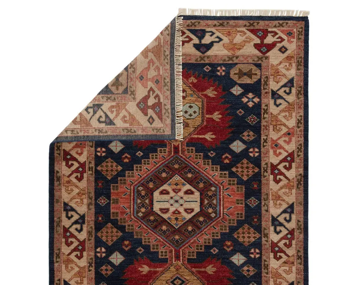 Village By Artemis VBA05 Karter Majolica Blue/Rumba Red Rug