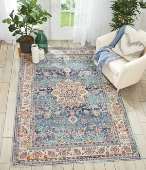 Vintage Kashan VKA01 Blue Rug
