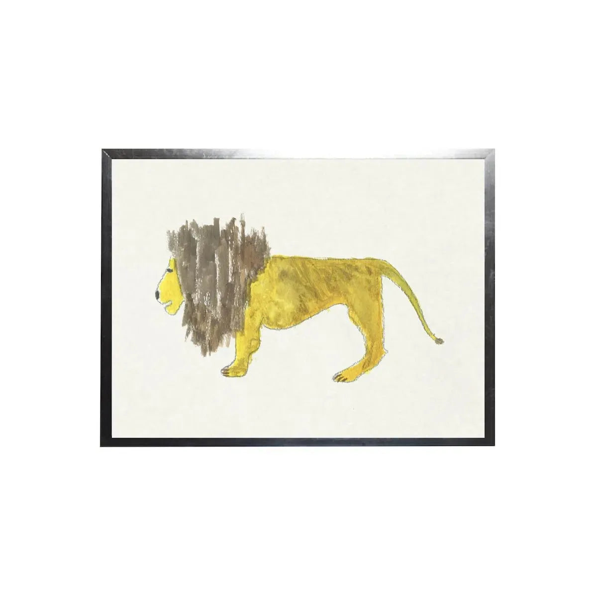 Watercolor Lion Framed Art
