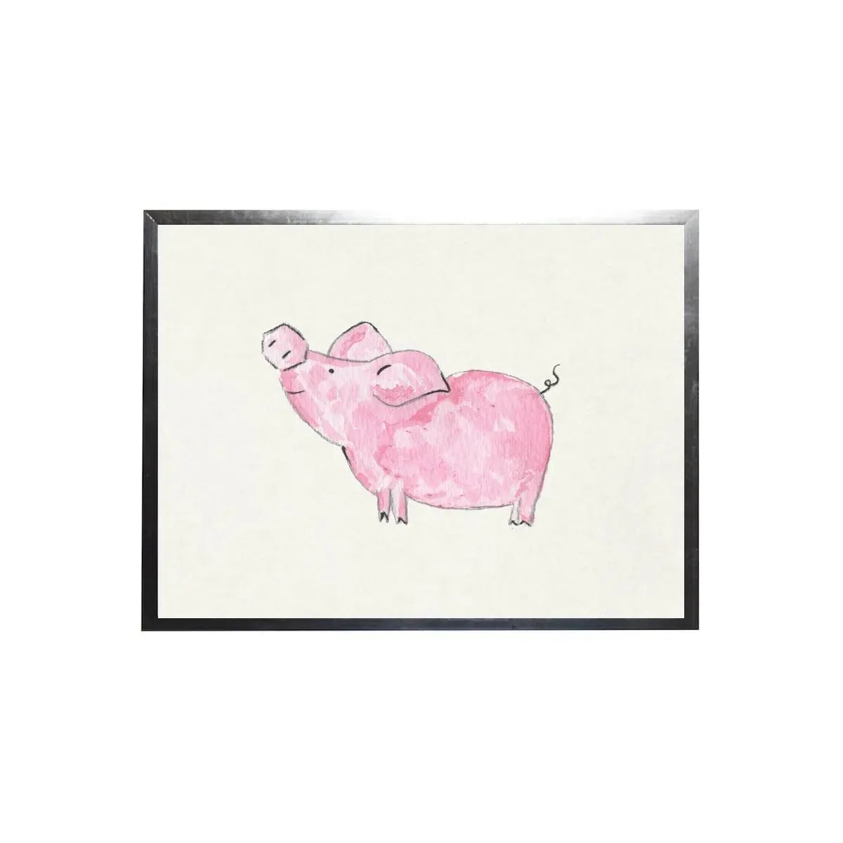 Watercolor Pig Framed Art