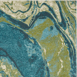 Watercolors 6238 Geode Teal Rug
