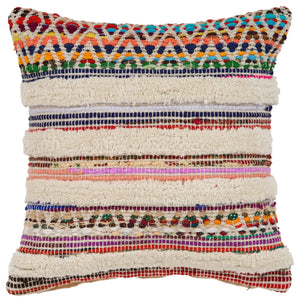 White Chevron Striped LR07343 Throw Pillow