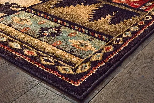 Woodlands 1041C Black Multi Rug