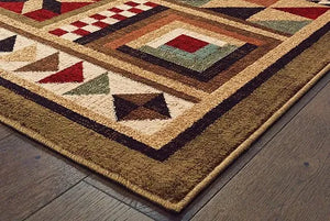 Woodlands 9596A Brown Multi Rug