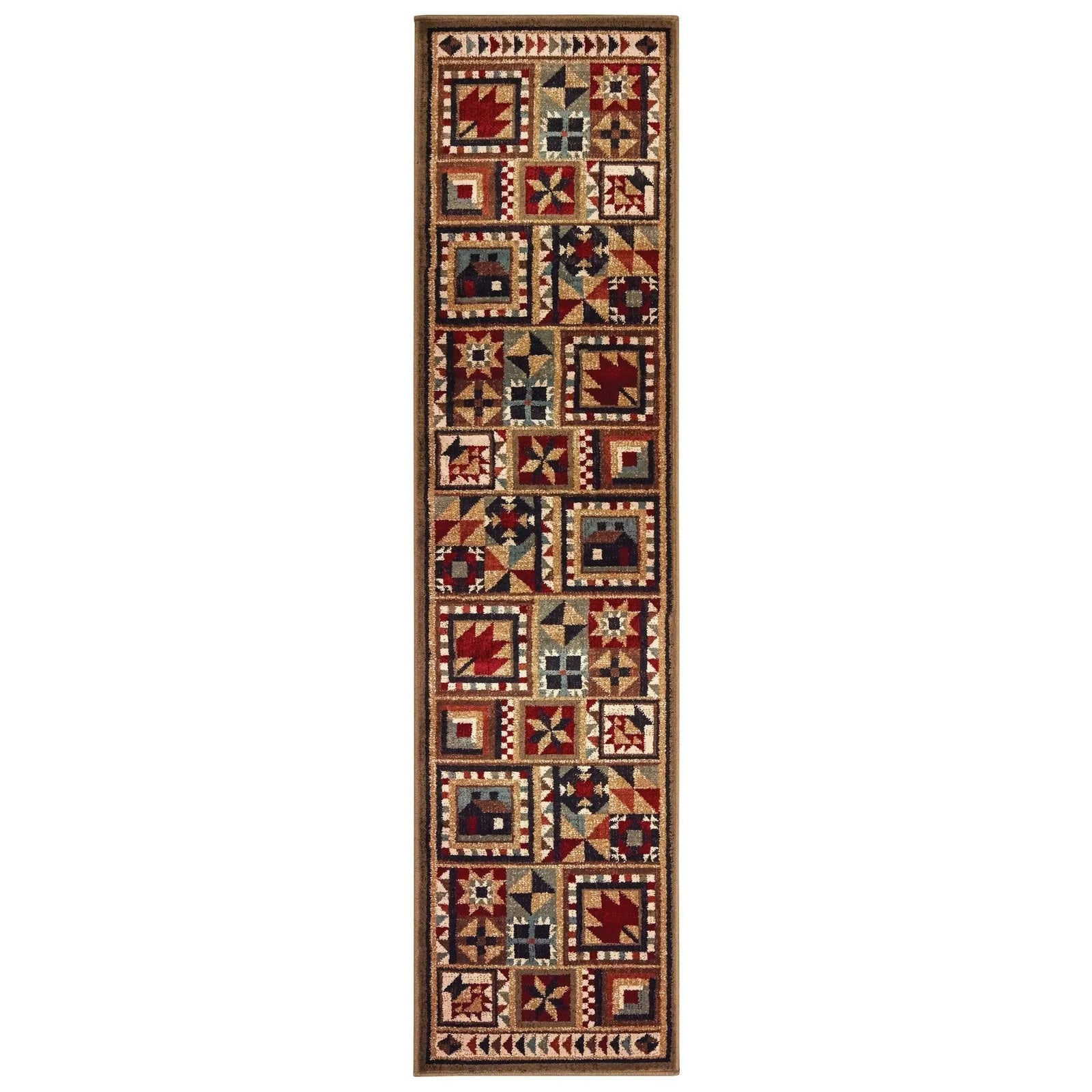 Woodlands 9596A Brown Multi Rug