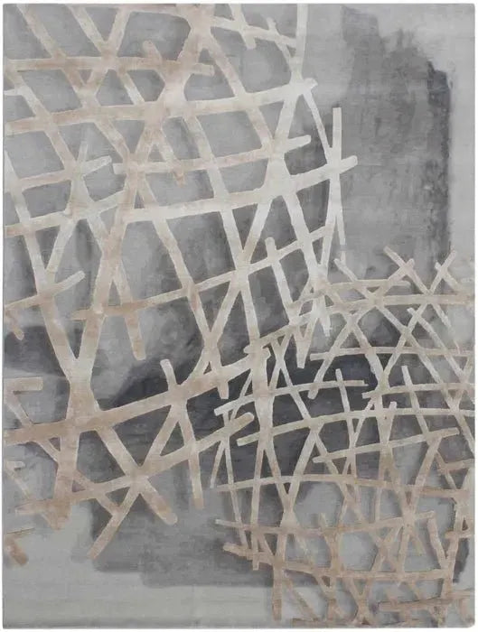 Wool & Silk CGS44 Grey/Beige Rug